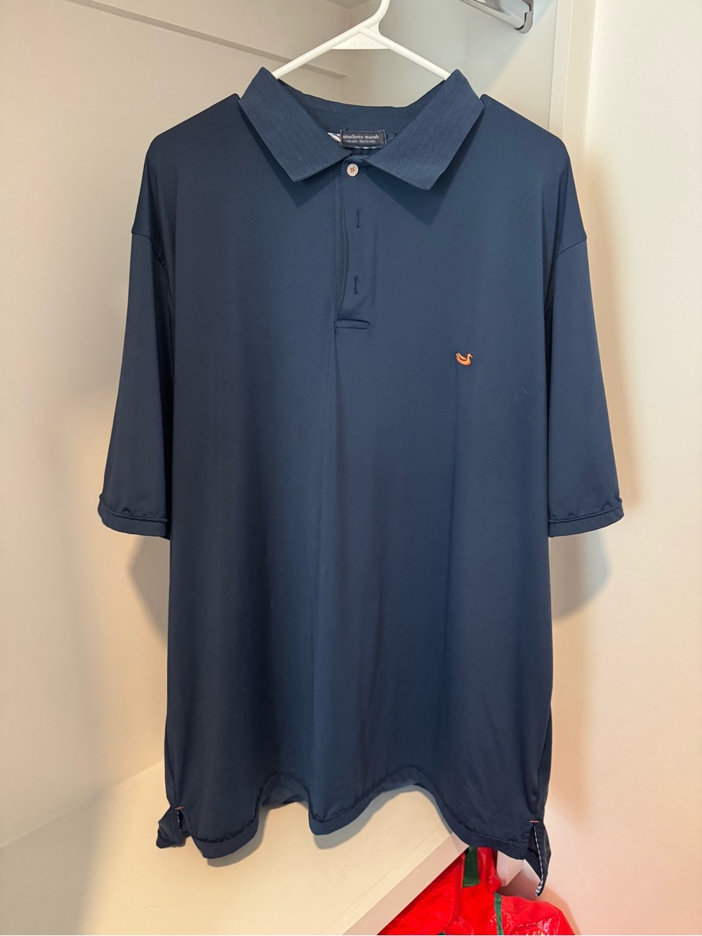 Southern Marsh Navy Polo with Orange Logo